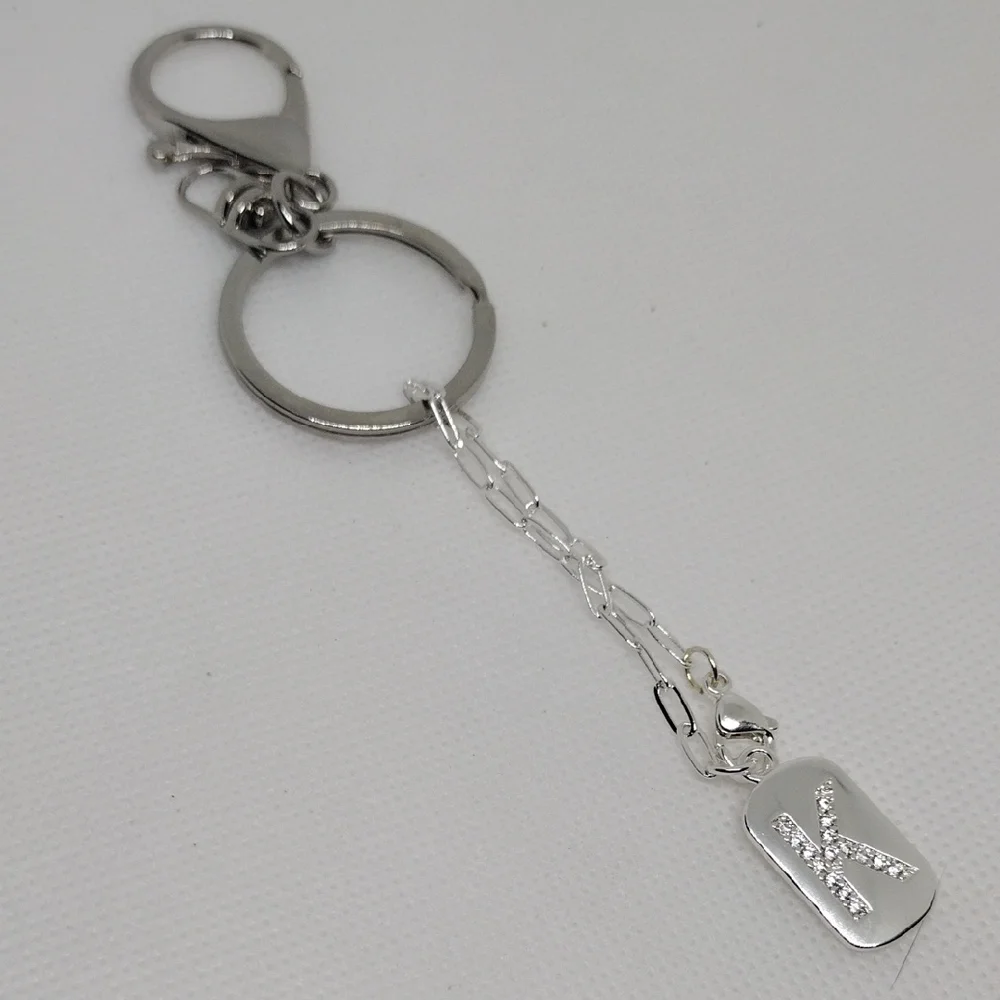 Elegant Silver Keychain with Stylish ‘K’ Pendant – Perfect Gift